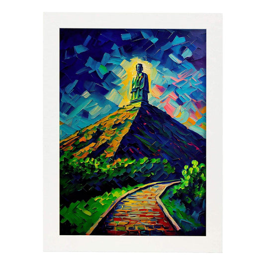 Jefe de diamantes Nacnic Monumento estatal Honolulu Oahu Hawaii USA. Estampados de arte de pared estético para el diseño de dormitorio o sala de estar.-Artwork-Nacnic-A4-Marco Blanco-Nacnic Estudio SL