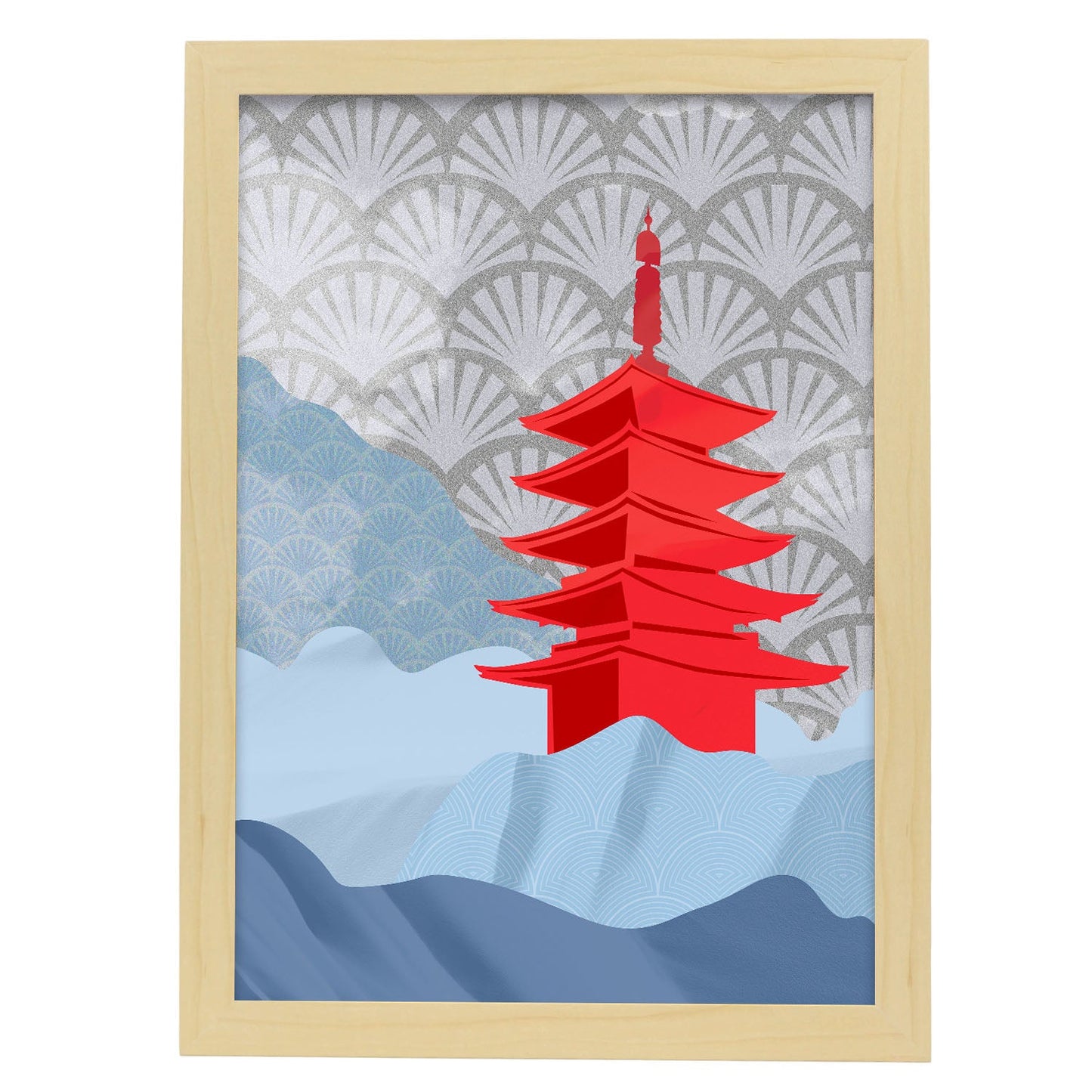 Kiyomizu-dera Pagoda-Artwork-Nacnic-A3-Marco Madera clara-Nacnic Estudio SL