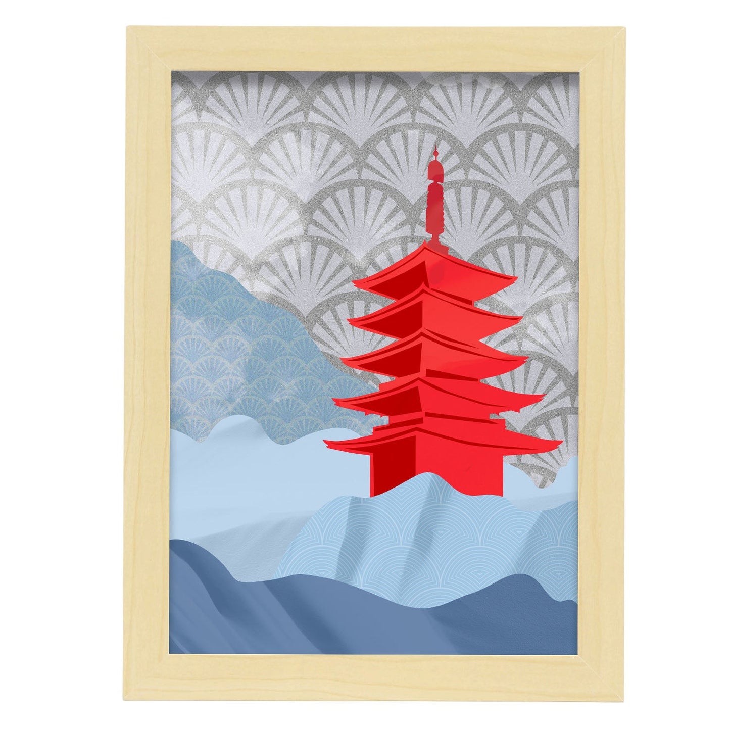 Kiyomizu-dera Pagoda-Artwork-Nacnic-A4-Marco Madera clara-Nacnic Estudio SL