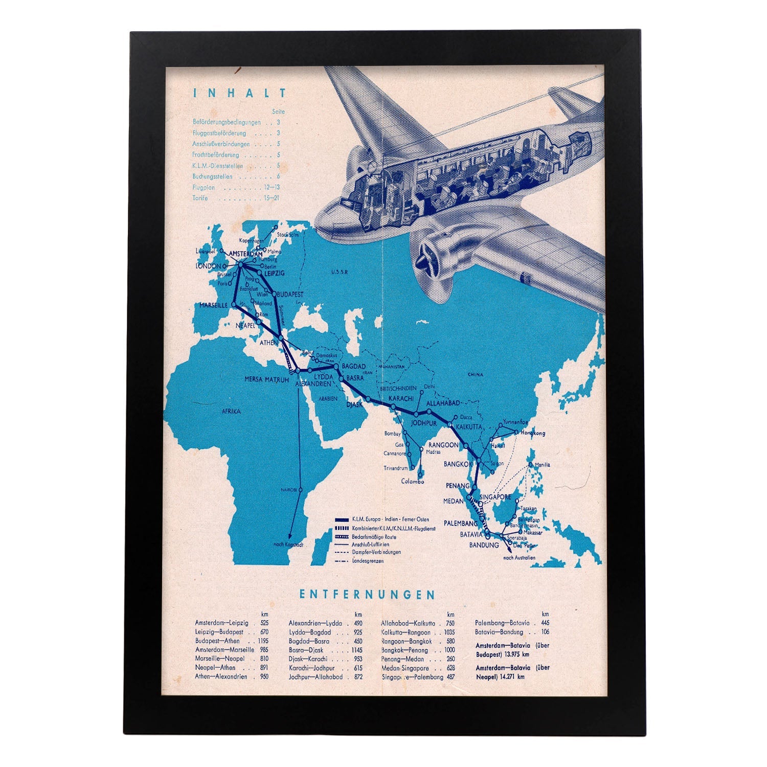 KLM-1938-Route-poster-Artwork-Nacnic-A3-Sin marco-Nacnic Estudio SL