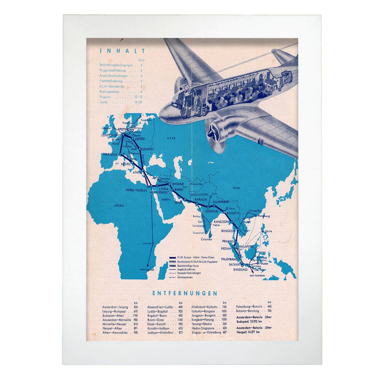 KLM-1938-Route-poster-Artwork-Nacnic-A4-Marco Blanco-Nacnic Estudio SL