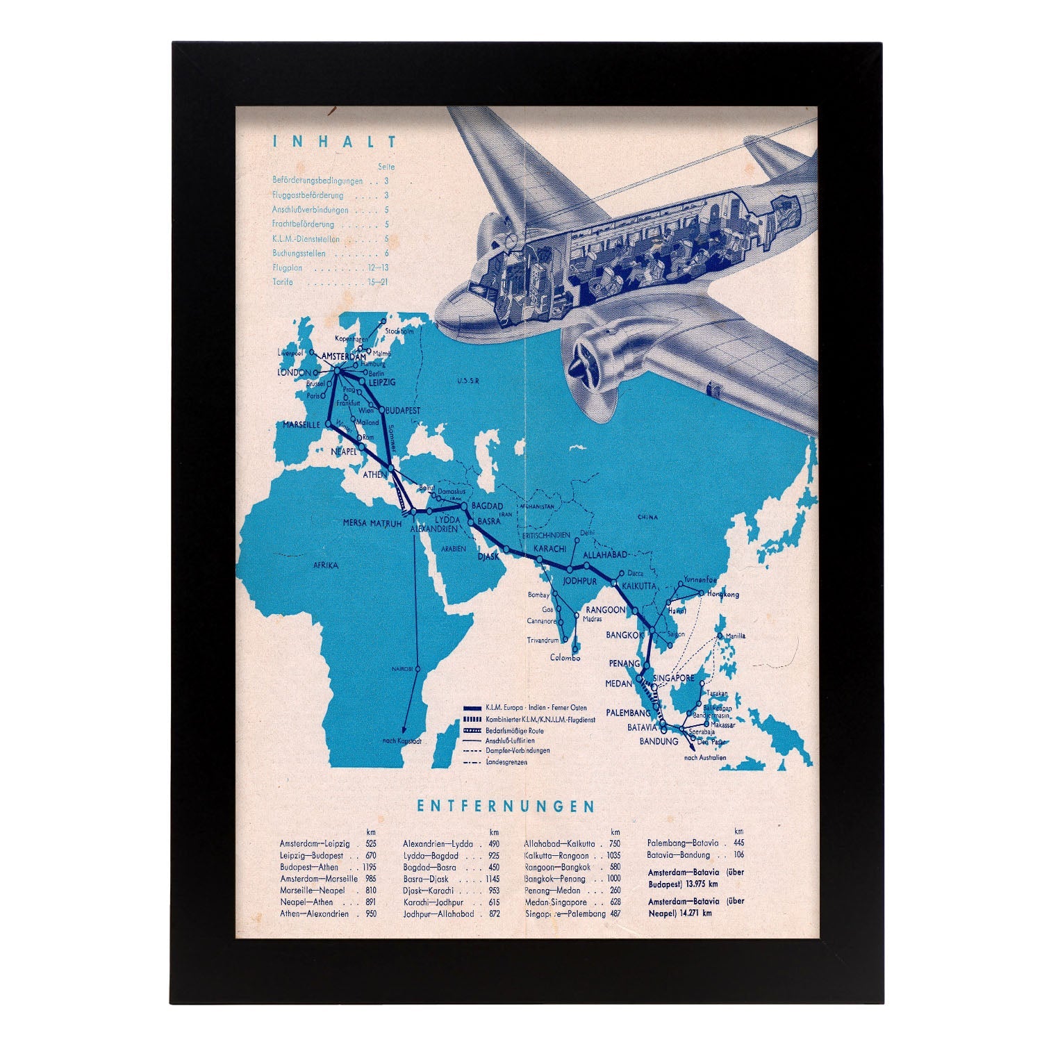 KLM-1938-Route-poster-Artwork-Nacnic-A4-Sin marco-Nacnic Estudio SL