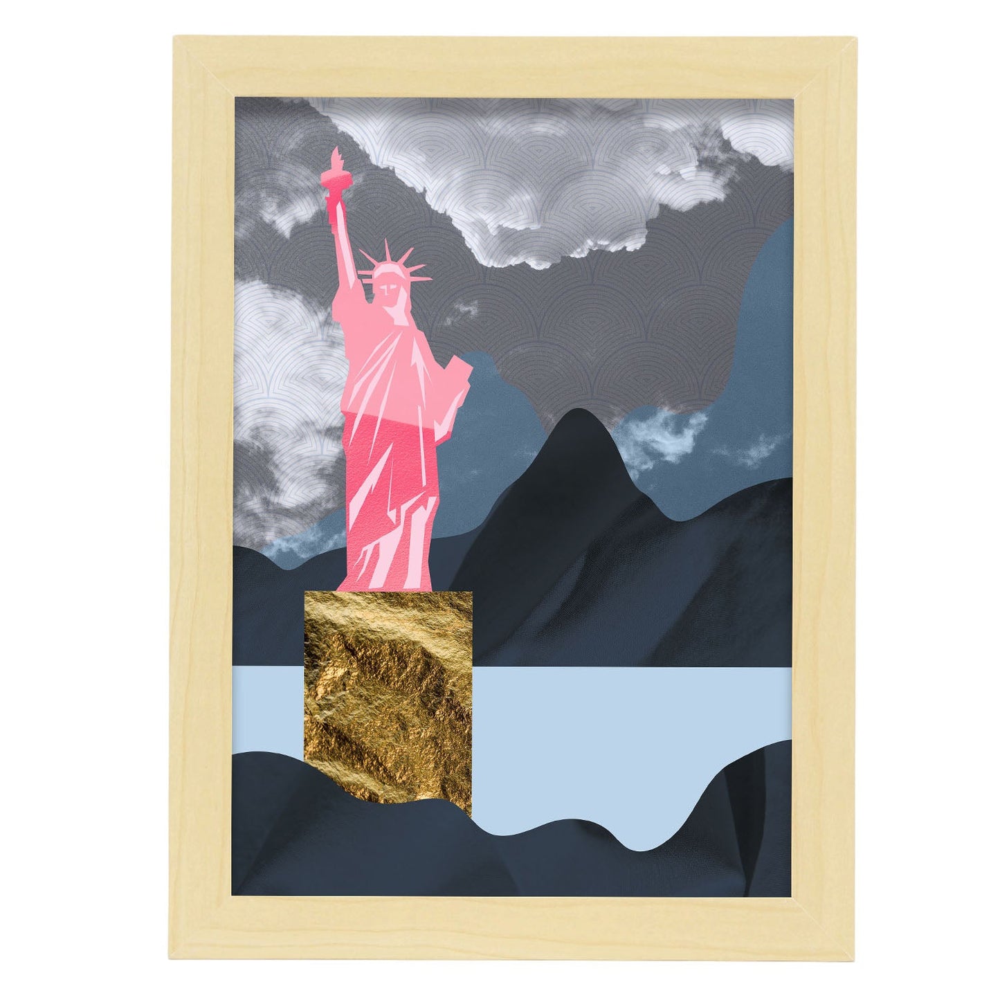 Lady Liberty-Artwork-Nacnic-A4-Marco Madera clara-Nacnic Estudio SL