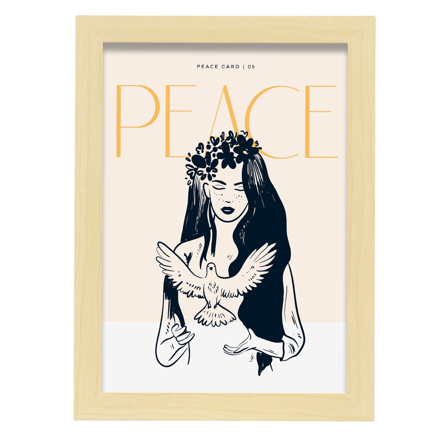 Lady of peace-Artwork-Nacnic-A4-Marco Madera clara-Nacnic Estudio SL