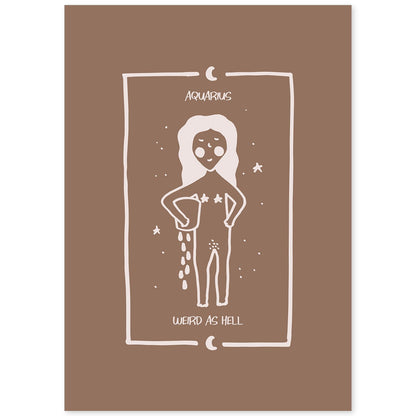 Lámina Acuario. Pósters con ilustraciones femeninas de los signos del zodíaco.-Artwork-Nacnic-A4-Sin marco-Nacnic Estudio SL