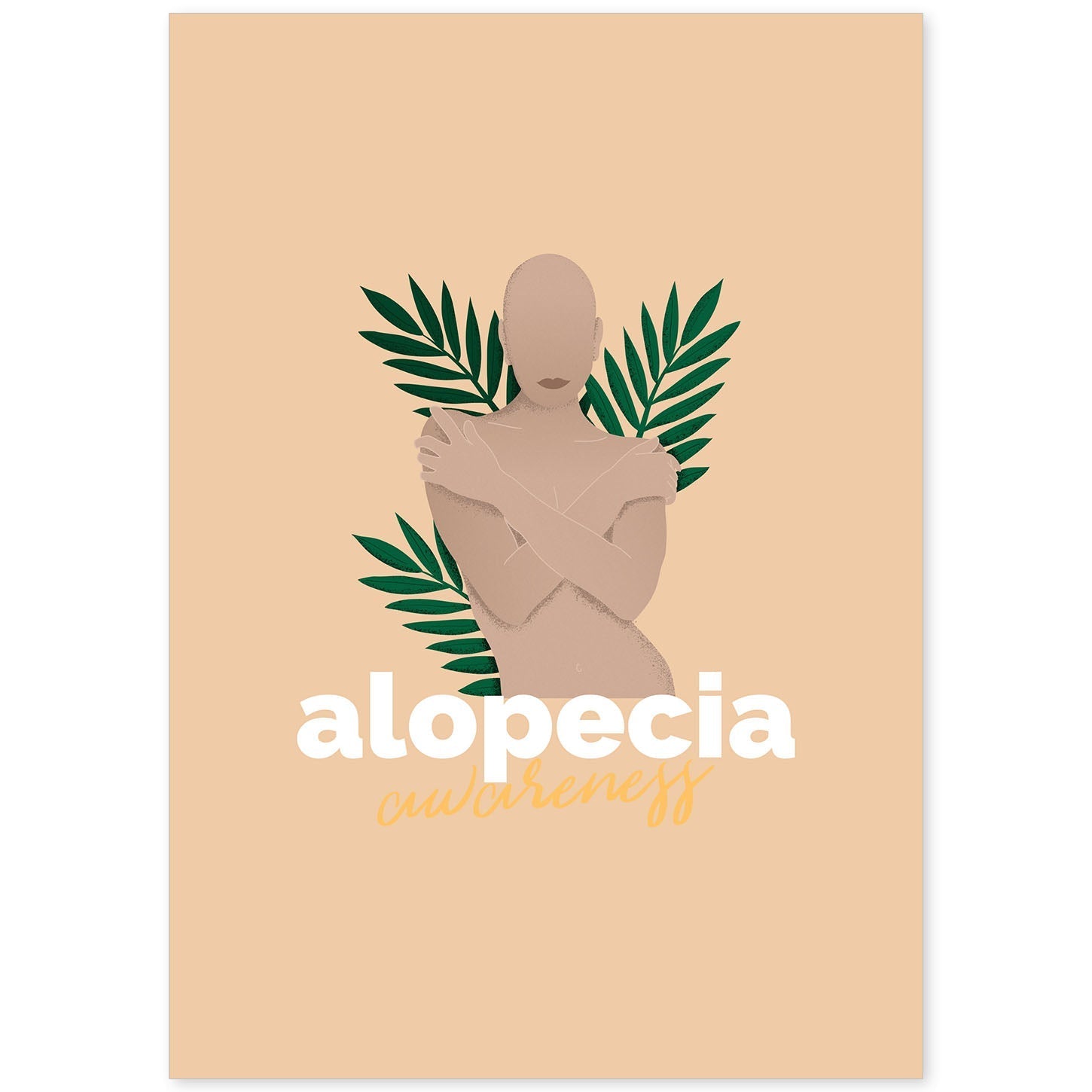 Lámina Alopecia. Pósters con ilustraciones sobre el amor propio y la aceptación.-Artwork-Nacnic-A4-Sin marco-Nacnic Estudio SL