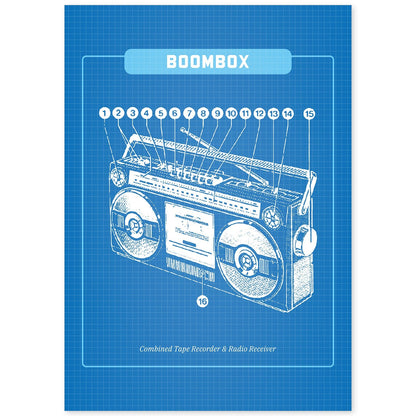 Lámina Anatomía de la Estéreo. Pósters con ilustraciones de patentes retro.-Artwork-Nacnic-A4-Sin marco-Nacnic Estudio SL