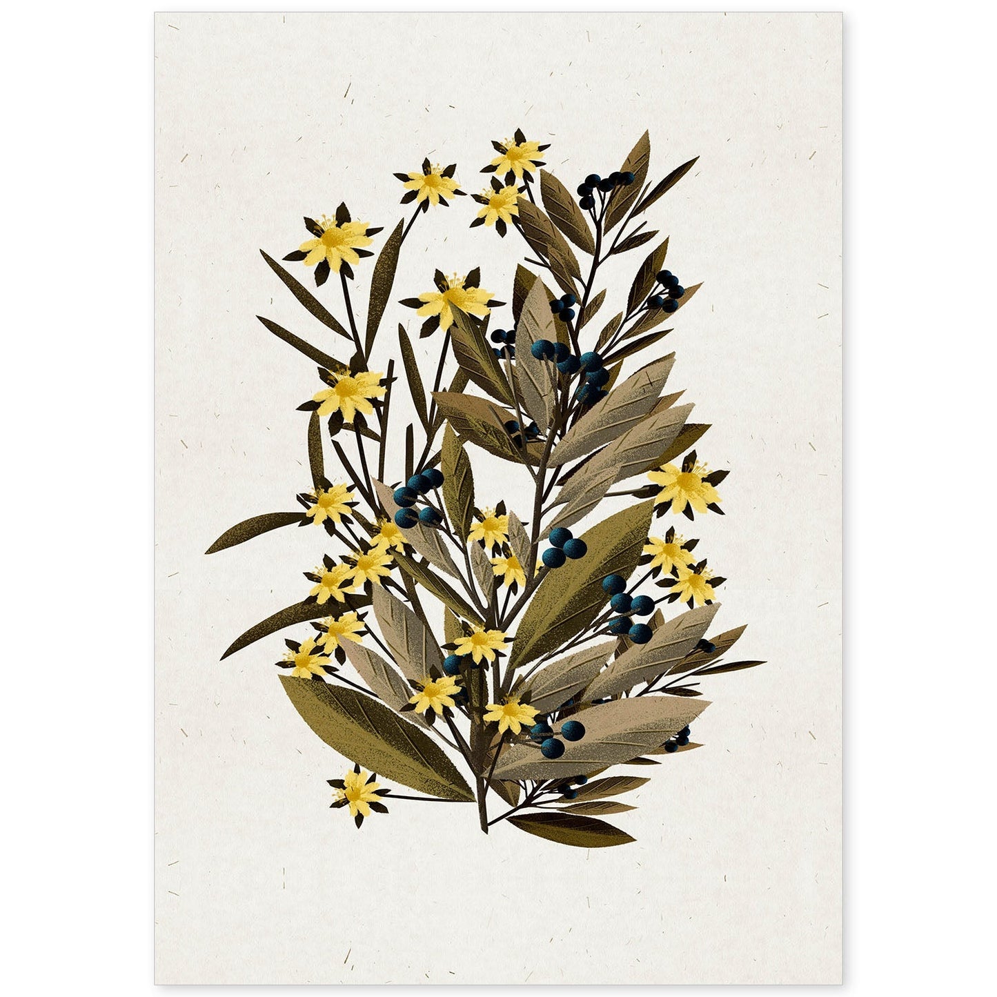 Lámina Arbusto 4. Pósters de plantas,flores y arbustos en estilo Vintage.-Artwork-Nacnic-A4-Sin marco-Nacnic Estudio SL