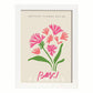 Lamina artistica decorativa con ilustración de Basilea de diseño floral abstracto-Artwork-Nacnic-A3-Marco Blanco-Nacnic Estudio SL
