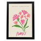 Lamina artistica decorativa con ilustración de Basilea de diseño floral abstracto-Artwork-Nacnic-A4-Marco Negro-Nacnic Estudio SL