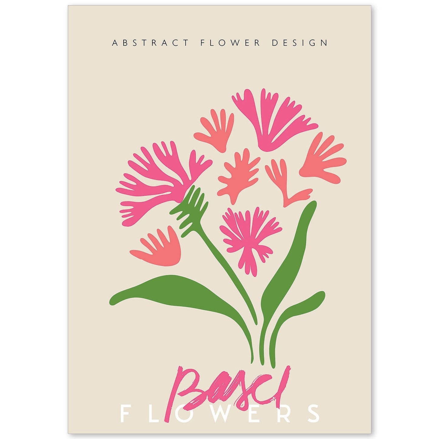 Lamina artistica decorativa con ilustración de Basilea de diseño floral abstracto-Artwork-Nacnic-A4-Sin marco-Nacnic Estudio SL