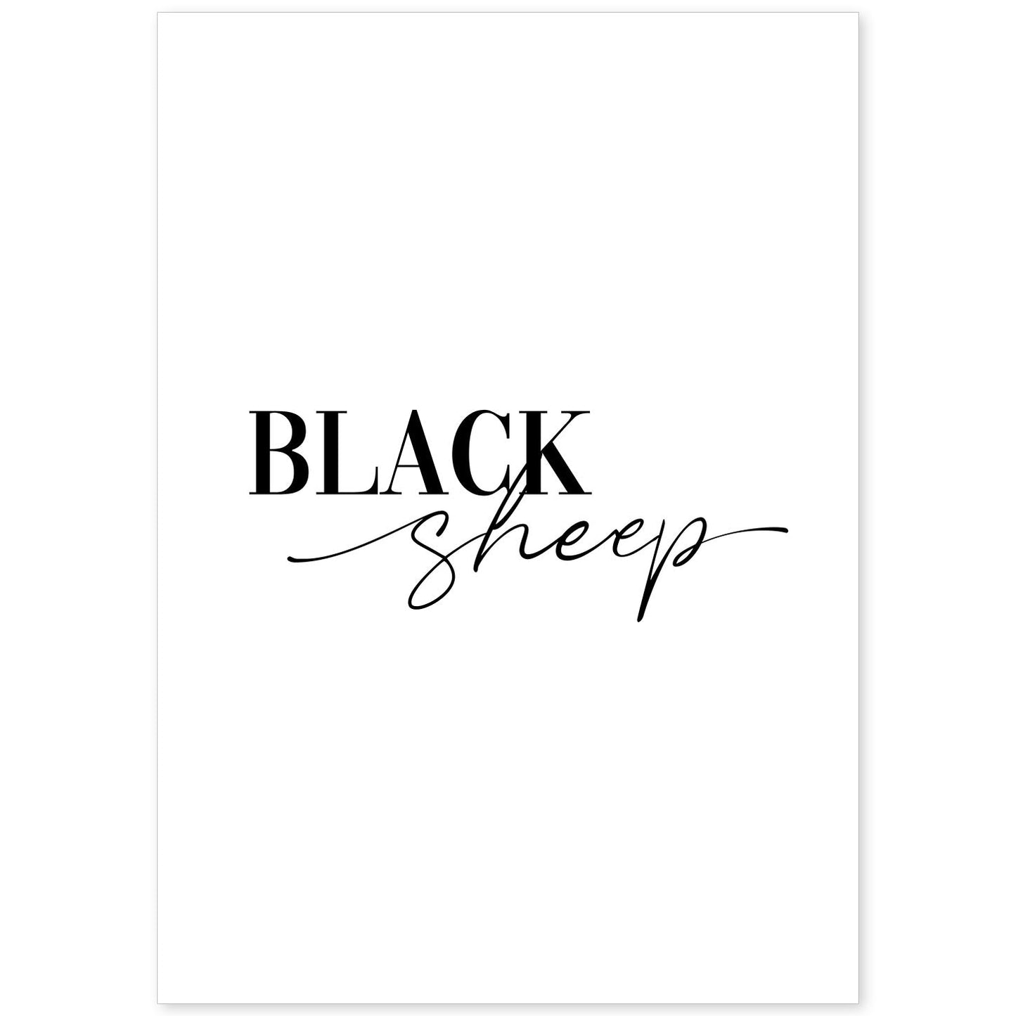 Lamina artistica decorativa con ilustración de black sheep estilo Mensaje inspiracional-Artwork-Nacnic-A4-Sin marco-Nacnic Estudio SL