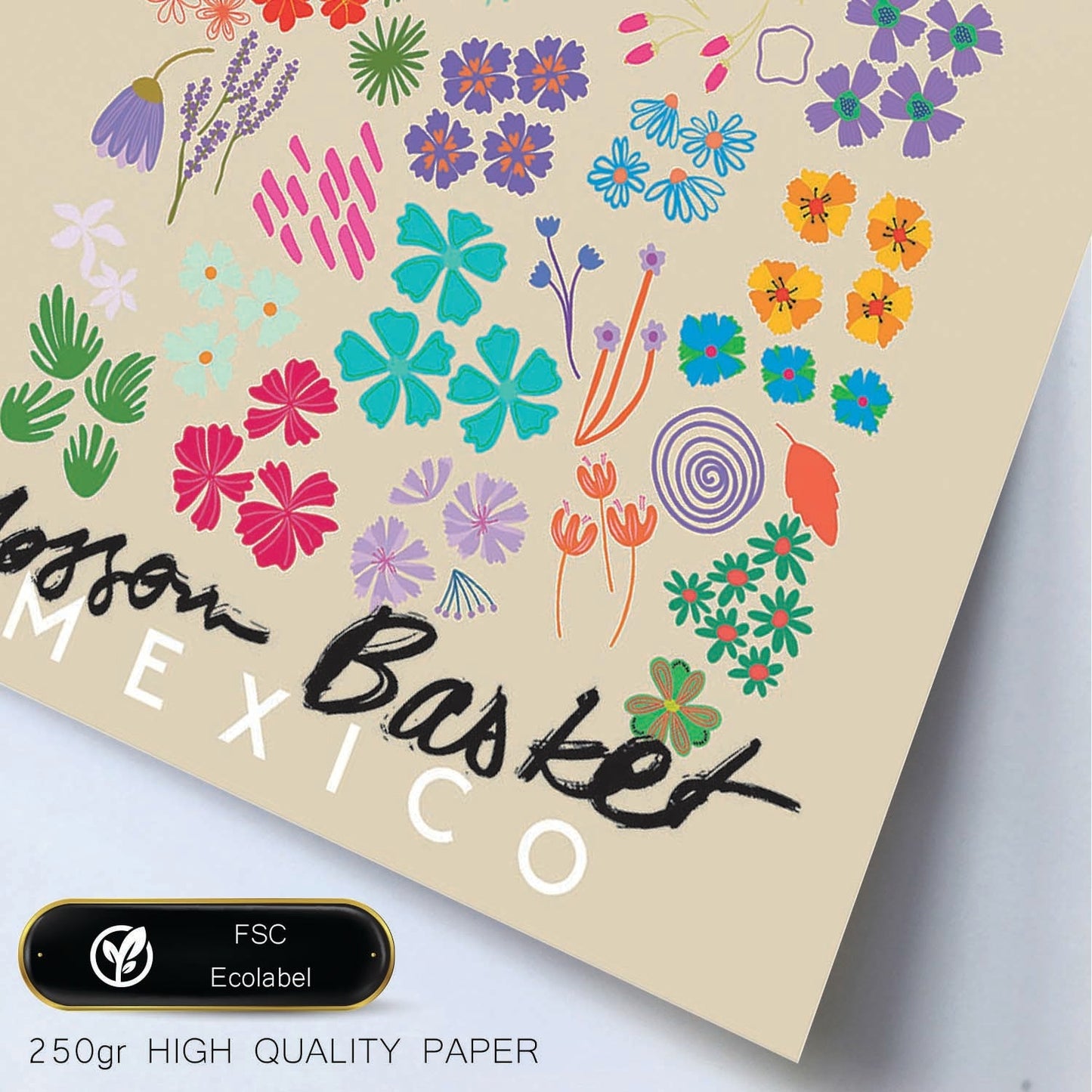 Lamina artistica decorativa con ilustración de Blossom Cesta México estilo Abstracto-Artwork-Nacnic-Nacnic Estudio SL