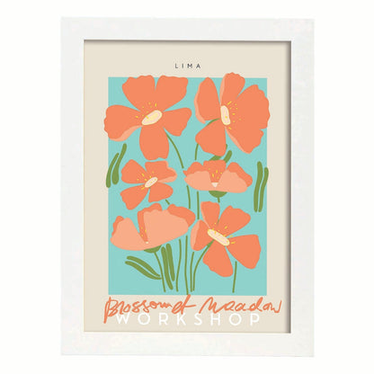 Lamina artistica decorativa con ilustración de Blossom et pradow lima-Artwork-Nacnic-A4-Marco Blanco-Nacnic Estudio SL