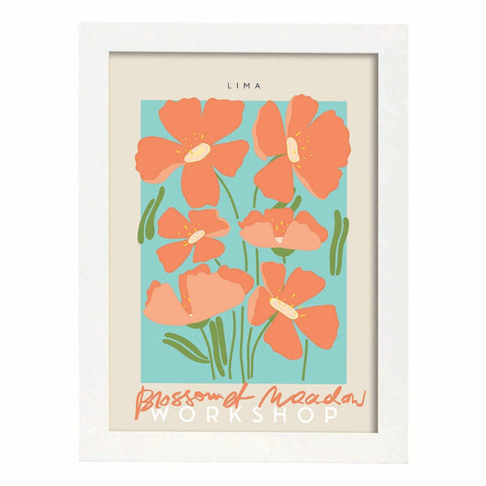 Lamina artistica decorativa con ilustración de Blossom et pradow lima-Artwork-Nacnic-A4-Marco Blanco-Nacnic Estudio SL