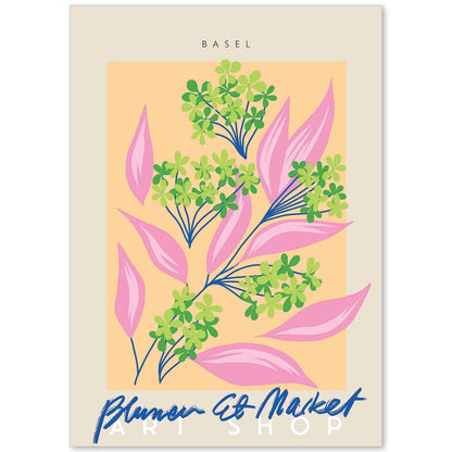 Lamina artistica decorativa con ilustración de Blumenau et Market Basel-Artwork-Nacnic-A4-Sin marco-Nacnic Estudio SL