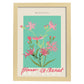 Lamina artistica decorativa con ilustración de Blumenau et Market Bruselas-Artwork-Nacnic-A4-Marco Madera clara-Nacnic Estudio SL