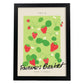Lamina artistica decorativa con ilustración de Cesta de agricultores Tokio-Artwork-Nacnic-A4-Marco Negro-Nacnic Estudio SL