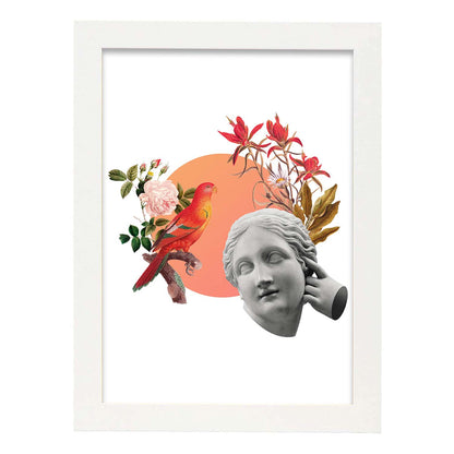 Lamina artistica decorativa con ilustración de Collage 1 estilo Collage-Artwork-Nacnic-A4-Marco Blanco-Nacnic Estudio SL