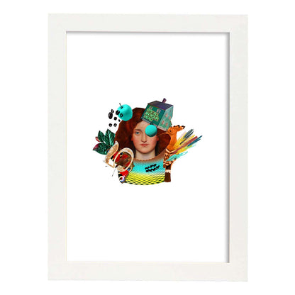 Lamina artistica decorativa con ilustración de Collage 10 estilo Collage-Artwork-Nacnic-A4-Marco Blanco-Nacnic Estudio SL