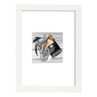 Lamina artistica decorativa con ilustración de Collage 11 estilo Collage-Artwork-Nacnic-A4-Marco Blanco-Nacnic Estudio SL