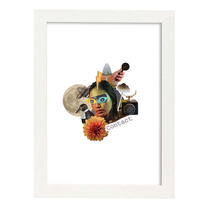 Lamina artistica decorativa con ilustración de Collage 12 estilo Collage-Artwork-Nacnic-A4-Marco Blanco-Nacnic Estudio SL