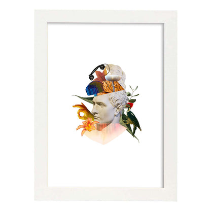 Lamina artistica decorativa con ilustración de Collage 14 estilo Collage-Artwork-Nacnic-A4-Marco Blanco-Nacnic Estudio SL