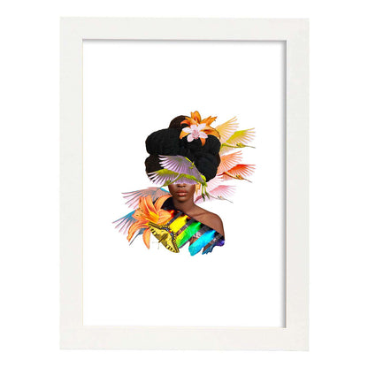 Lamina artistica decorativa con ilustración de Collage 16 estilo Collage-Artwork-Nacnic-A4-Marco Blanco-Nacnic Estudio SL