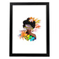 Lamina artistica decorativa con ilustración de Collage 16 estilo Collage-Artwork-Nacnic-A4-Marco Negro-Nacnic Estudio SL