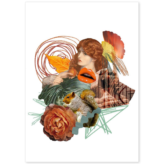 Lamina artistica decorativa con ilustración de Collage 18 estilo Collage-Artwork-Nacnic-A4-Sin marco-Nacnic Estudio SL