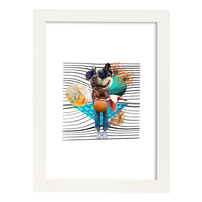 Lamina artistica decorativa con ilustración de Collage 22 estilo Collage-Artwork-Nacnic-A4-Marco Blanco-Nacnic Estudio SL