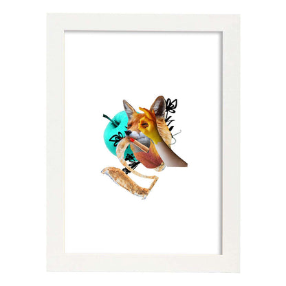 Lamina artistica decorativa con ilustración de Collage 23 estilo Collage-Artwork-Nacnic-A4-Marco Blanco-Nacnic Estudio SL