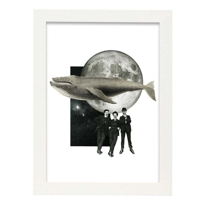 Lamina artistica decorativa con ilustración de Collage 4 estilo Collage-Artwork-Nacnic-A4-Marco Blanco-Nacnic Estudio SL