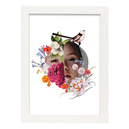 Lamina artistica decorativa con ilustración de Collage 5 estilo Collage-Artwork-Nacnic-A4-Marco Blanco-Nacnic Estudio SL