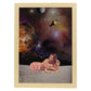 Lamina artistica decorativa con ilustración de Collage surrealista 26 estilo Collage-Artwork-Nacnic-A3-Marco Madera clara-Nacnic Estudio SL