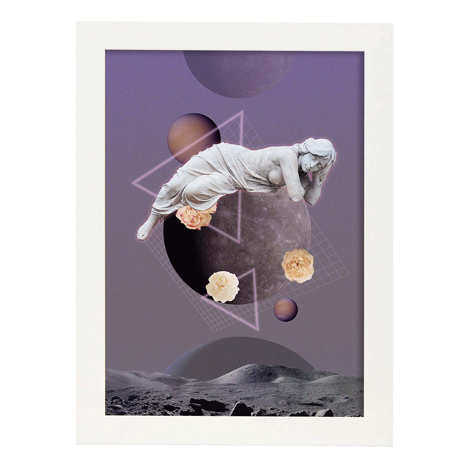 Lamina artistica decorativa con ilustración de Collage surrealista 27 estilo Collage-Artwork-Nacnic-A3-Marco Blanco-Nacnic Estudio SL