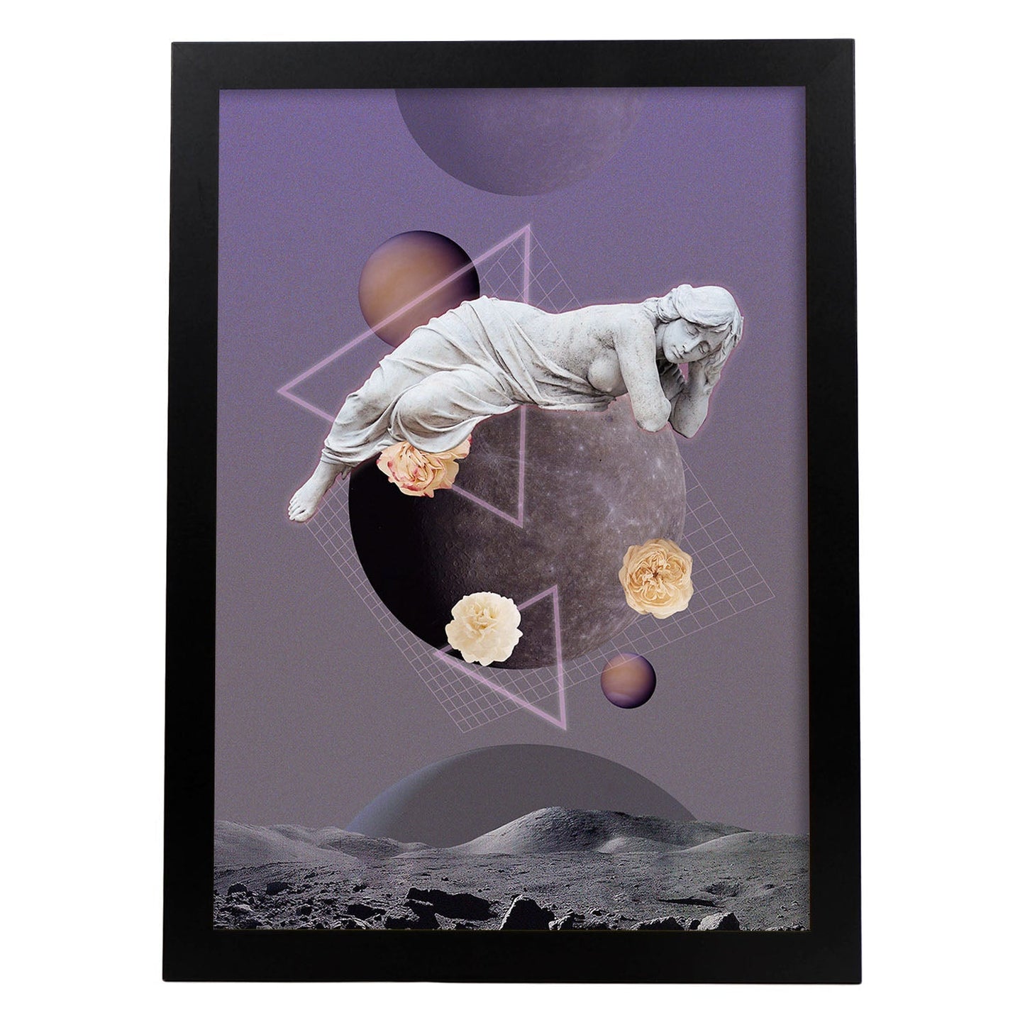 Lamina artistica decorativa con ilustración de Collage surrealista 27 estilo Collage-Artwork-Nacnic-A3-Marco Negro-Nacnic Estudio SL