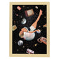 Lamina artistica decorativa con ilustración de Collage surrealista 32 estilo Collage-Artwork-Nacnic-A3-Marco Madera clara-Nacnic Estudio SL