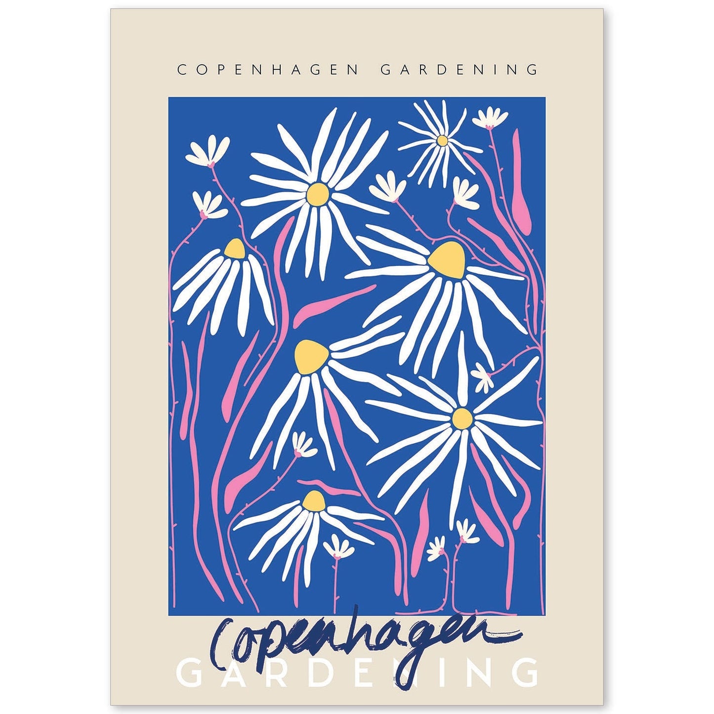 Lamina artistica decorativa con ilustración de Copenhague jardinería-Artwork-Nacnic-A4-Sin marco-Nacnic Estudio SL
