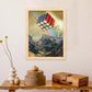 Lamina artistica decorativa con ilustración de Cubo de rubic estilo Collage-Artwork-Nacnic-Nacnic Estudio SL