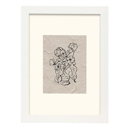Lamina artistica decorativa con ilustración de Desnudos Matisse 01 estilo fauvista-Artwork-Nacnic-A4-Marco Blanco-Nacnic Estudio SL