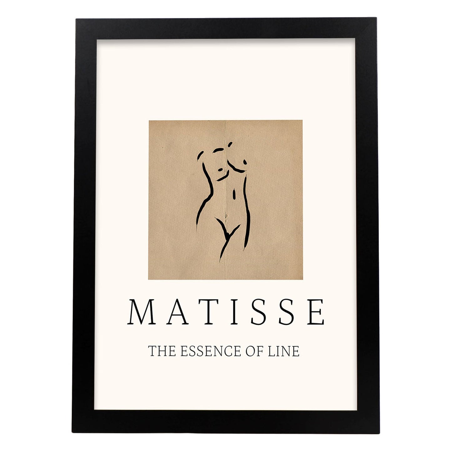 Lamina artistica decorativa con ilustración de Desnudos Matisse 02 estilo fauvista-Artwork-Nacnic-A3-Marco Negro-Nacnic Estudio SL
