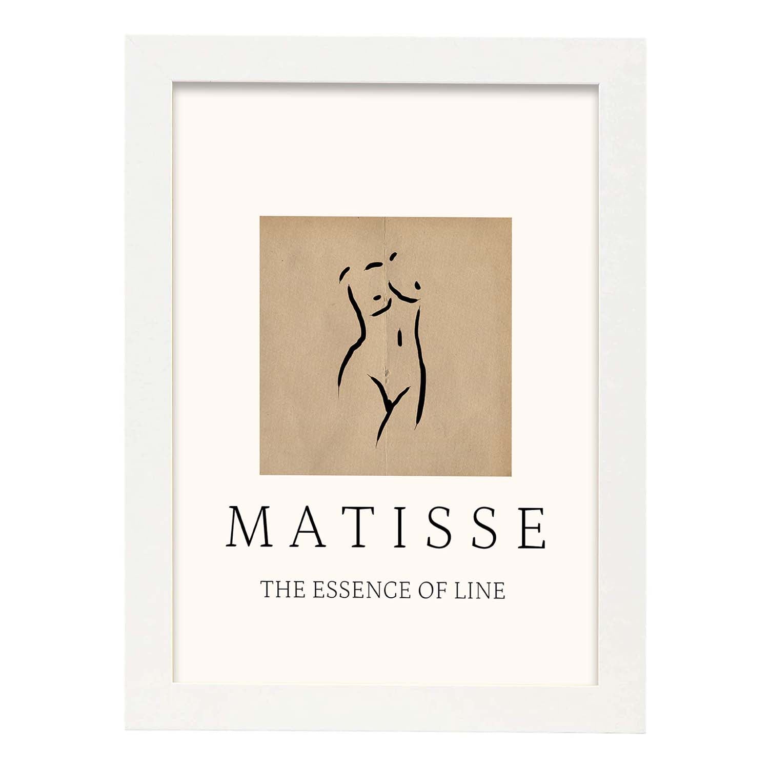 Lamina artistica decorativa con ilustración de Desnudos Matisse 02 estilo fauvista-Artwork-Nacnic-A4-Marco Blanco-Nacnic Estudio SL