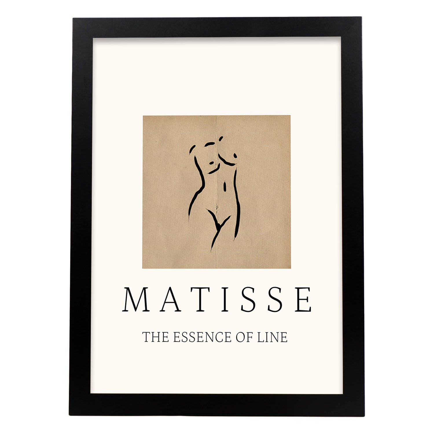 Lamina artistica decorativa con ilustración de Desnudos Matisse 02 estilo fauvista-Artwork-Nacnic-A4-Marco Negro-Nacnic Estudio SL