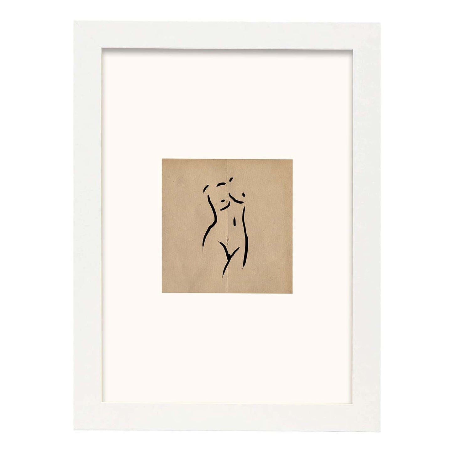 Lamina artistica decorativa con ilustración de Desnudos Matisse 03 estilo fauvista-Artwork-Nacnic-A4-Marco Blanco-Nacnic Estudio SL