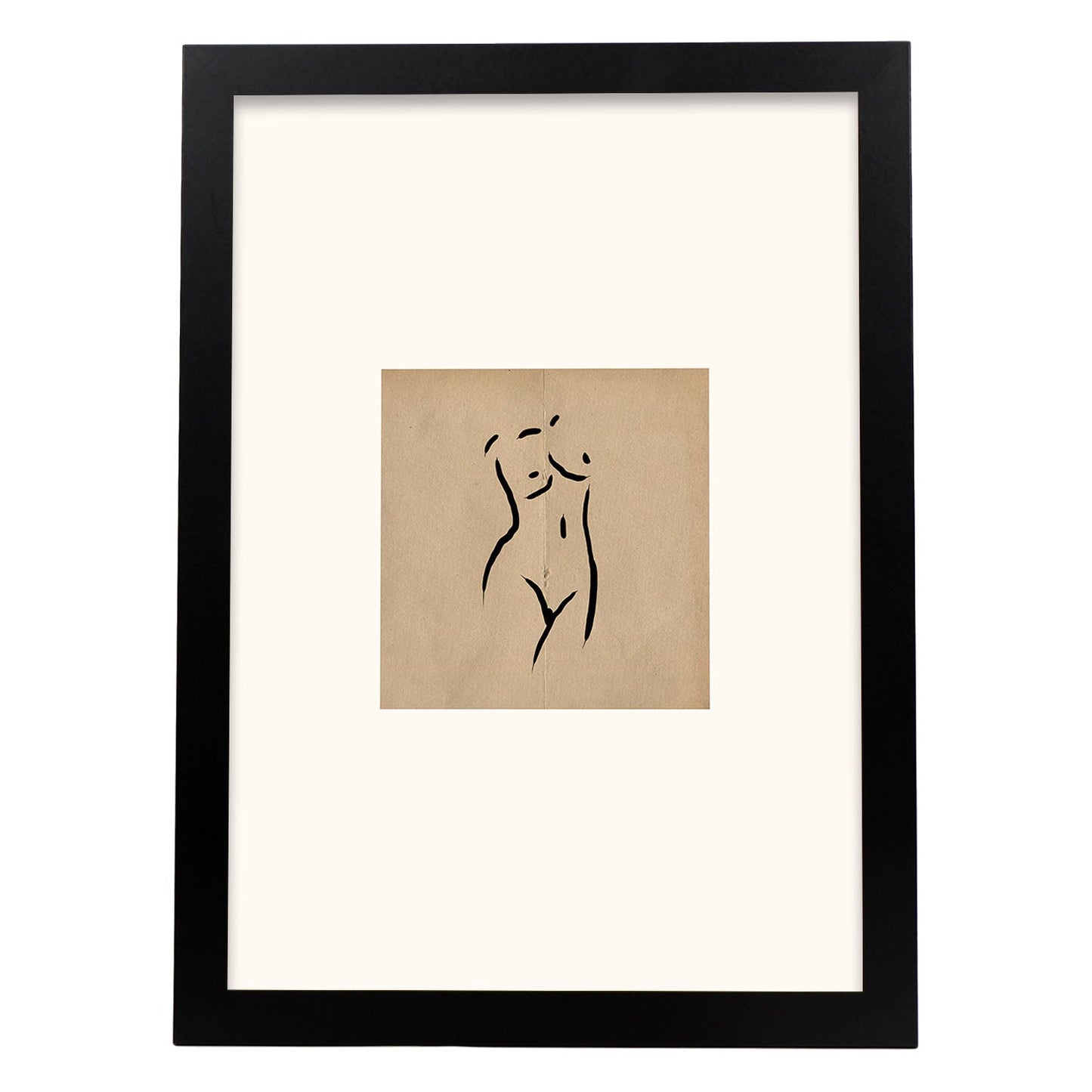 Lamina artistica decorativa con ilustración de Desnudos Matisse 03 estilo fauvista-Artwork-Nacnic-A4-Marco Negro-Nacnic Estudio SL