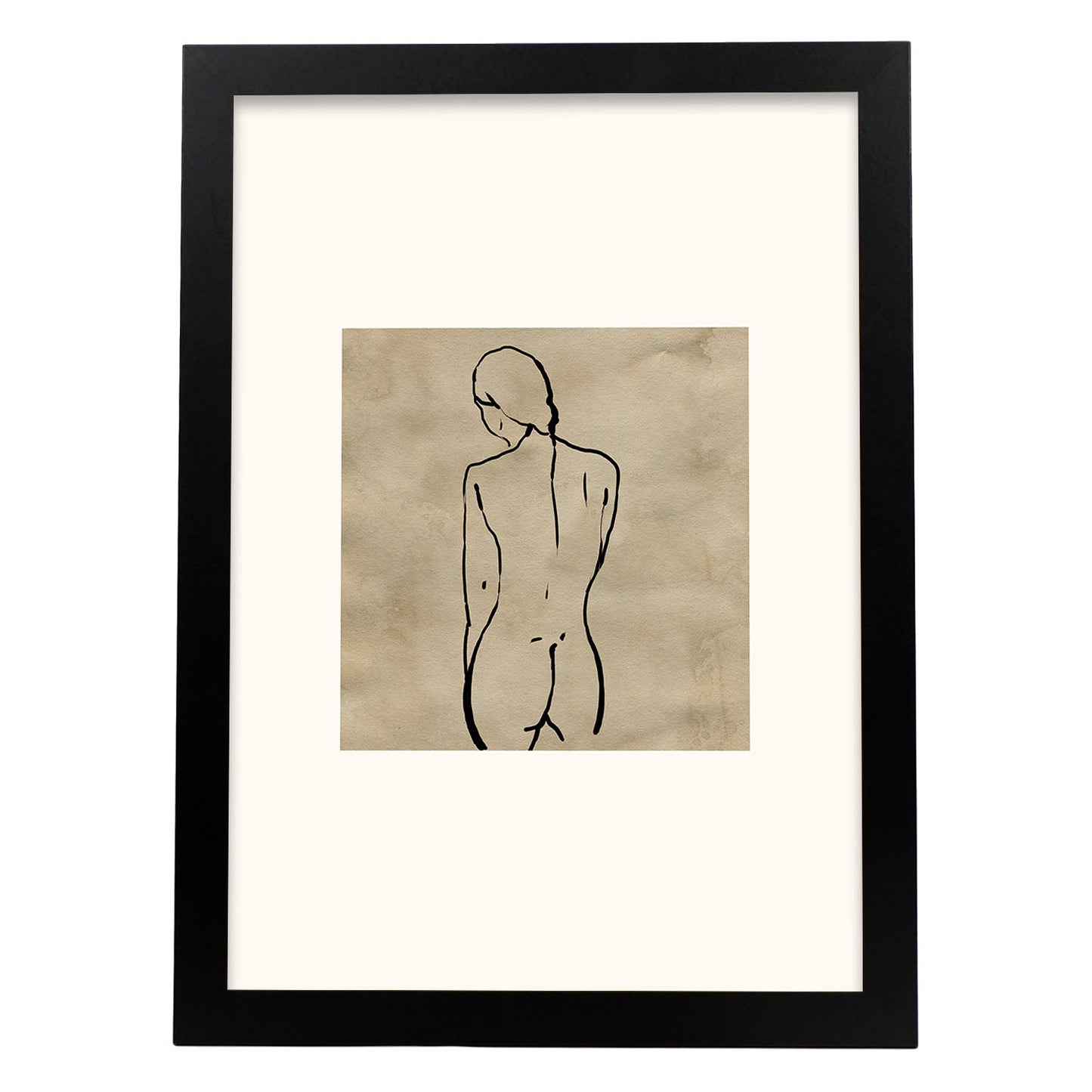 Lamina artistica decorativa con ilustración de Desnudos Matisse 04 estilo fauvista-Artwork-Nacnic-A3-Marco Negro-Nacnic Estudio SL