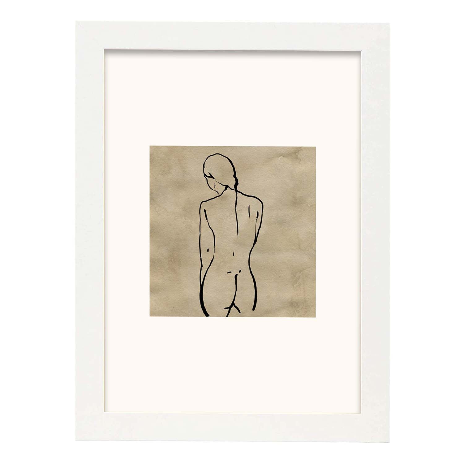 Lamina artistica decorativa con ilustración de Desnudos Matisse 04 estilo fauvista-Artwork-Nacnic-A4-Marco Blanco-Nacnic Estudio SL