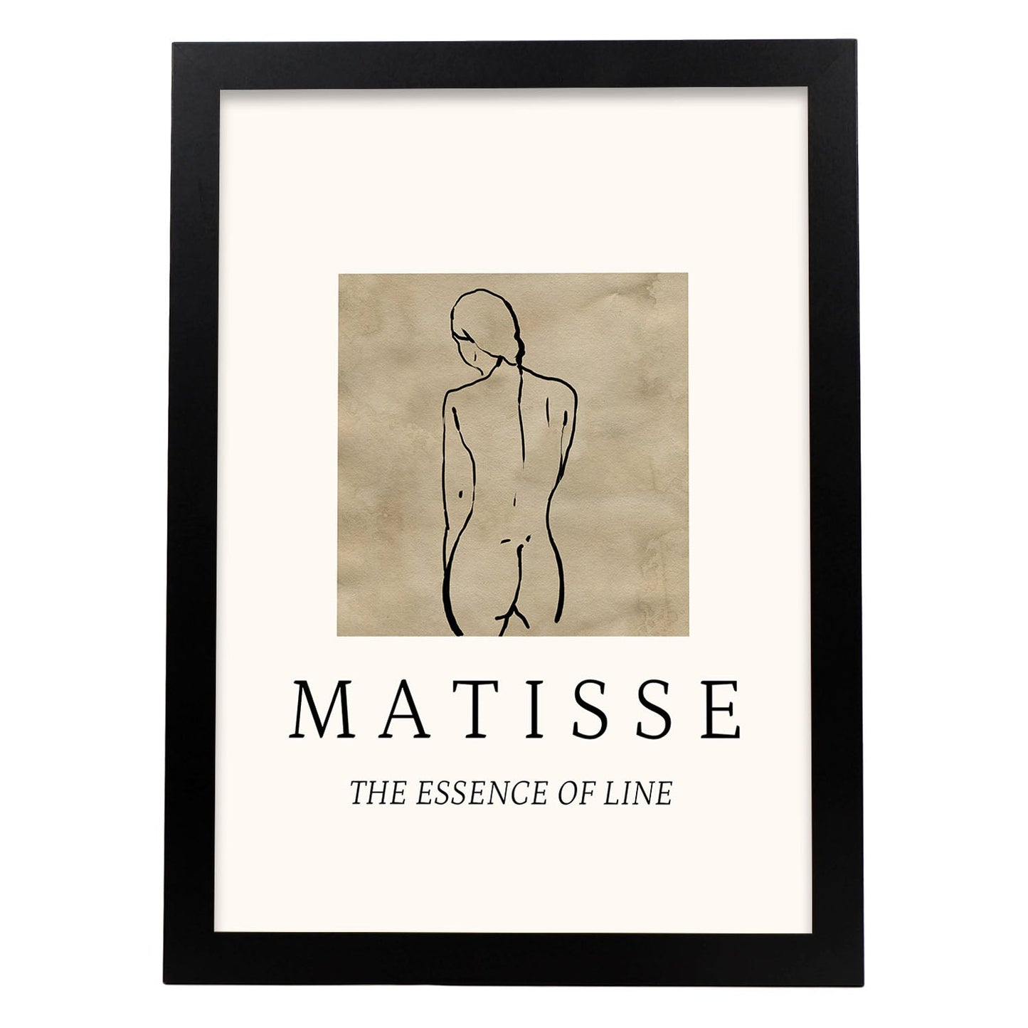 Lamina artistica decorativa con ilustración de Desnudos Matisse 05 estilo fauvista-Artwork-Nacnic-A3-Marco Negro-Nacnic Estudio SL