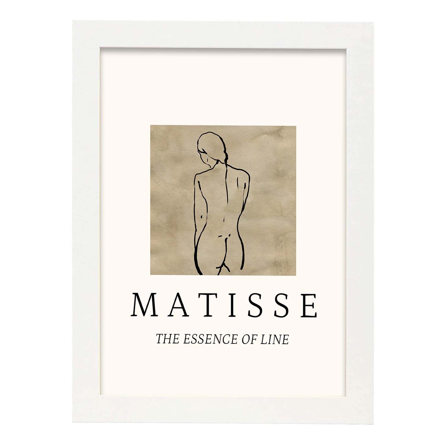 Lamina artistica decorativa con ilustración de Desnudos Matisse 05 estilo fauvista-Artwork-Nacnic-A4-Marco Blanco-Nacnic Estudio SL